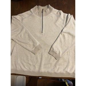 Tommy Bahama Men’s Sweater 4XL Beige Knit Quarter Zip